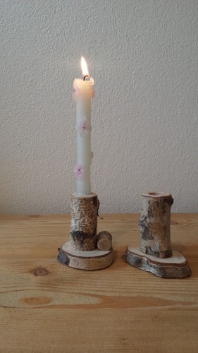 Porta candele candela legno - porta,