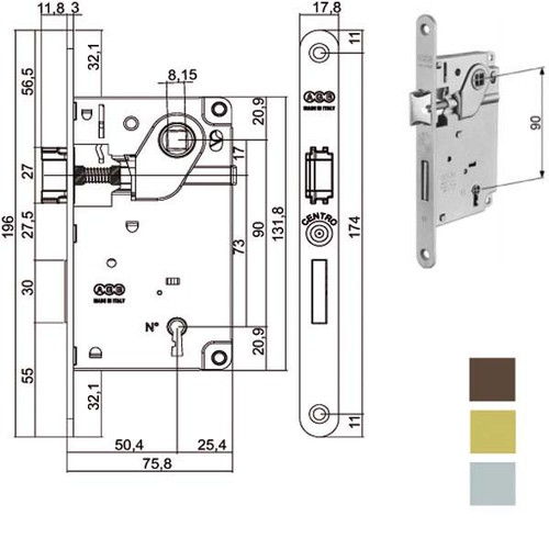 Serratura inf legno centro e50 - inf.legno,