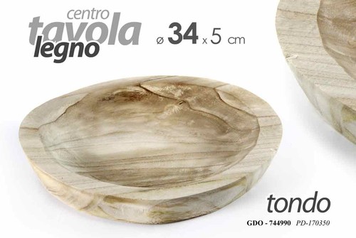 Centro tavola vassoio legno - centro,