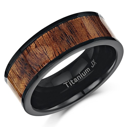 Anello uomo nero titanio - uomo,